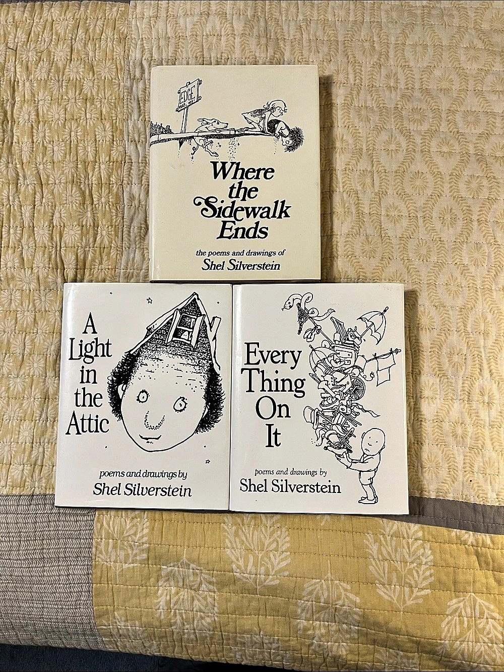 3 Shel Silverstein book set: Where the Sidewalk Ends, A Light in the